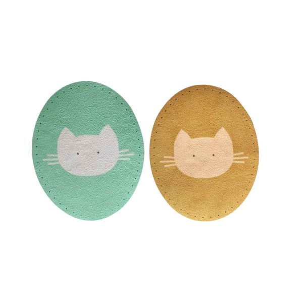 Genouillère et coudière pour enfant, chat vert et chat orange Genouillère et coudière pour enfant, chat vert et chat orange