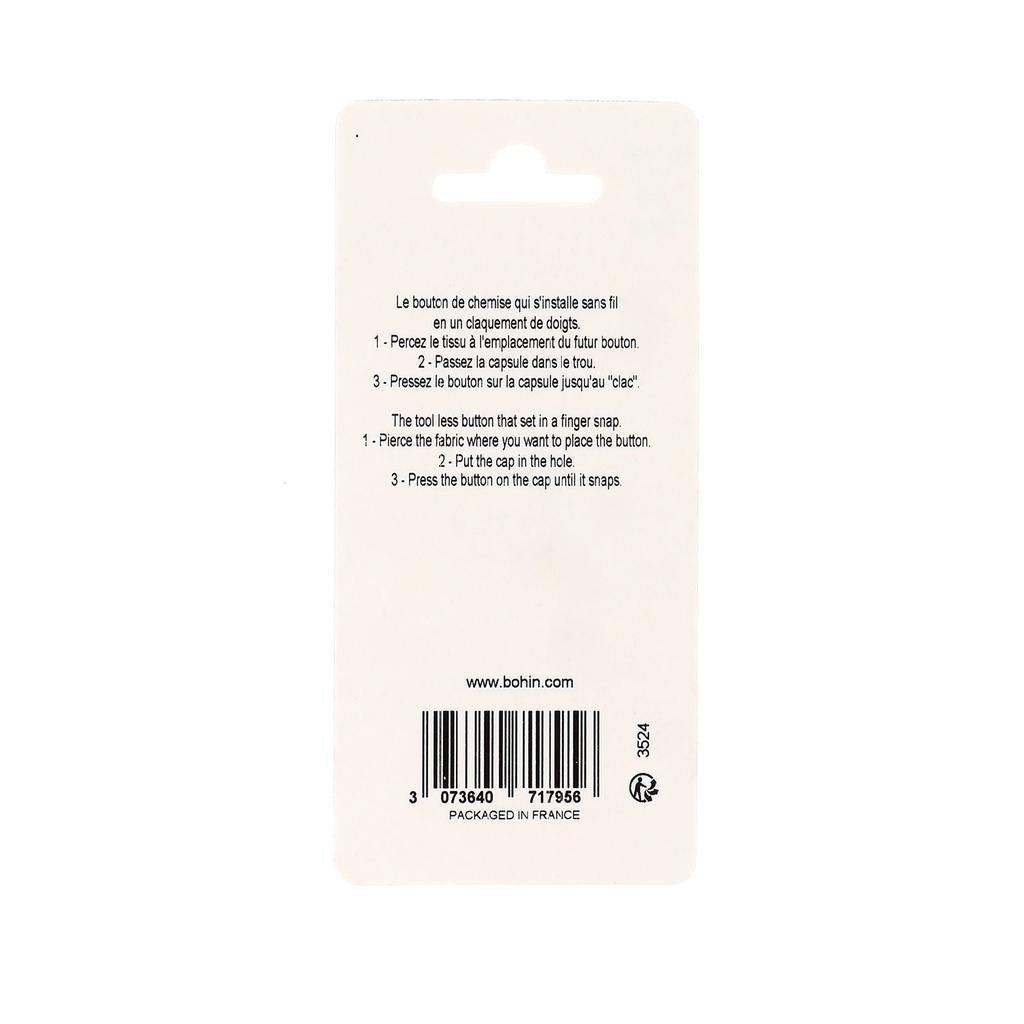 PRESSION MAGIQUE &quot;Chemise&quot; 10mm Blanc Blister x12