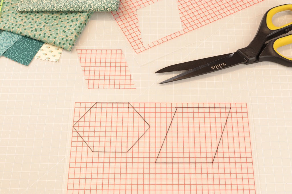 Transparent squared template sheets